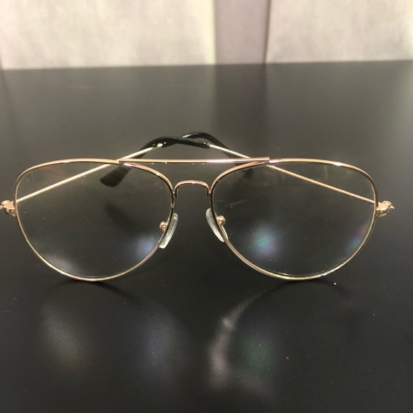 2/$15 Clear Non-Prescription Aviator Glasses - Picture 2 of 4